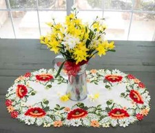 Red Poppy on Ivory Table