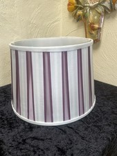 Laura Ashley Silk Ivory and Aubergine striped lamp light shade 12 inch Across