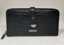 Dr. Martens Women's Large Leather Purse Black  Snakeskin Effect  Zip Up