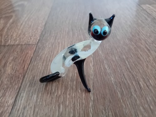 Vintage glass cat - vintage, figurine