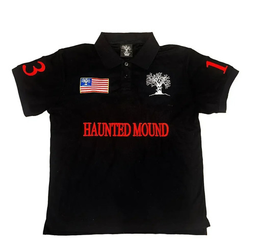 Haunted mound embroidered red - haunted,