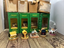 Tetley Tea Folk Ceramic Houses BundleX9 Collectable Vintage Boxed TETLEY GB 1995