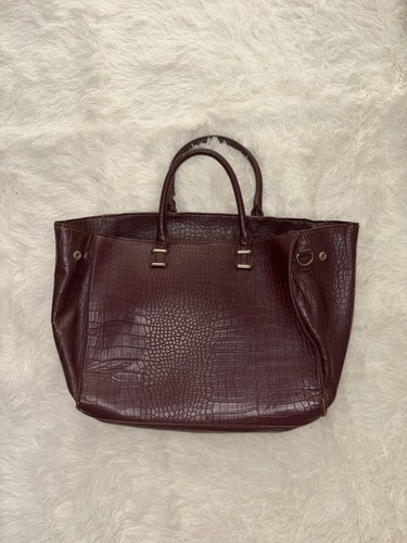 Large burgundy croc effect - burgundy,