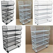 Professional Stackable Wire Storage Bin Rack Veg Fruit Basket for Shop 60&100cm