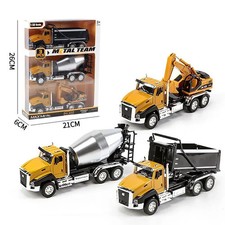 1:50 3 Pack, Toy Truck Tanker Dustbin Lorry box truck Model Diecast For Kids