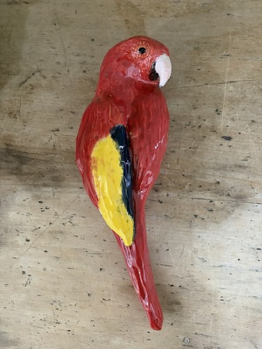 Red ceramic parrot decorative