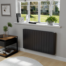 electriQ 2000W Smart Aluminium Electric Designer Radiator Sleek Black EAH20LEDWB