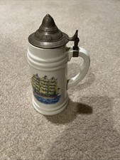 Beer Stein Boat At Sea Nautical Barware Beach House Bar Restaurant Decor
