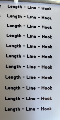 Vinyl hook length labels - vinyl,