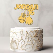 Personalised Boxing Gloves Acrylic Cake Topper Boxer Birthday Cake Any Name Age