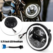 5.75" Inch For Motorcycle Round LED Headlights Hi/Lo Projector Halo Angle Eyes