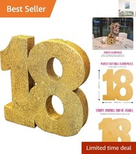 Glamorous Gold Number 18 Glitter Table Centerpiece - 20cm for Celebrations
