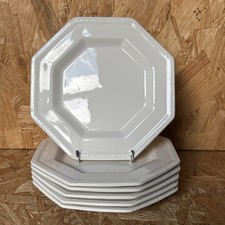 6 x Vintage Johnson Brothers Heritage White Octagonal Tea Side Break Plate 6"