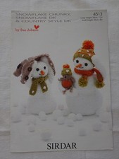 CHRISTMAS  SNOWMEN TOYS / DECORATIONS   KNITTING  PATTERN   SNOWFLAKE /  DK