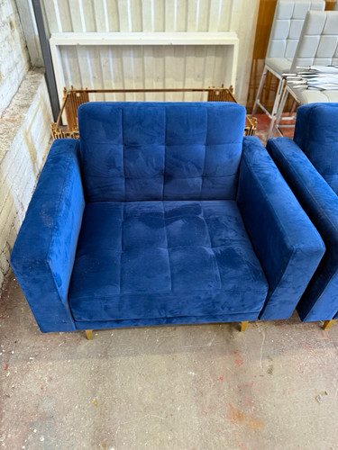 Blue upholstered armchair - blue,