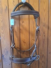 Mahogany Leather Padded Bitless Sidepull Hackamore bridle size Cob 
