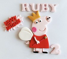 Edible fondant fairy - fairy, pig