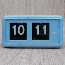 TWEMCO Rectangular Style Retro Bedroom Desktop Flip Clock QT30 Blue  - GQT30BLU