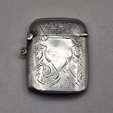 Sterling silver vesta case - silver,