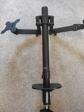 Suptek Dual Monitor Arm Desk Mount – 42cm Pole, 36cm Reach, Adjustable Clamp -