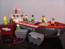 Playmobil 4472 Cargo Boat, Conlines Cargo. Pre Owned