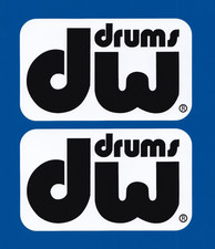 2X 140MM X 85MM COMPATIBLE WITH DW DRUMS VINYL STICKERS PERCUSSION & BAND