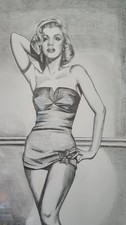 Marilyn Monroe Pencil Drawing framed