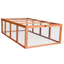 Wooden Rabbit Run Guinea Pig Chicken Duck Ferret Puppy Pet Enclosure Roof Hutch