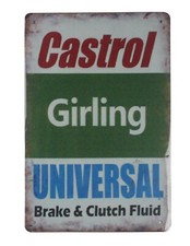  wall art Castrol girling universal brake clutch fluid tin metal sign