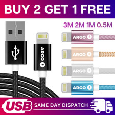 For iPhone Charger Cable USB Cable Adaptor 1M 2M 3M Charging Lead Data Sync iPad