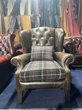 Beautiful Chesterfield Tetrad Palace Velvet / Tweed / Leather Chair