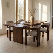 4x ALUXO® Clara Walnut Wooden