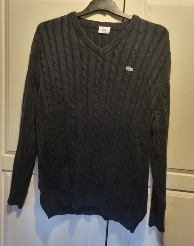 Lacoste men black cable knit - lacoste, men's