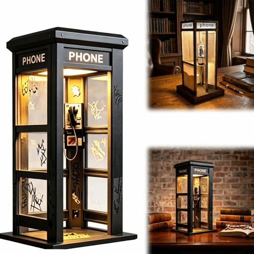 Vintage phone booth ambient - phone,