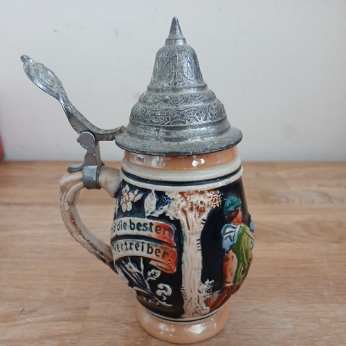 German beer stein with lid - beer,