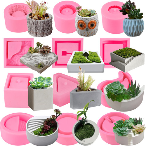 Flower pot silicone moulds - flower,