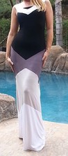 Maya Antonia-TALL-PLUS SIZE-V-Color-Block Shades of Grey Maxi Dress,Extra Long