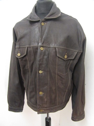 Vintage leather trucker - vintage,