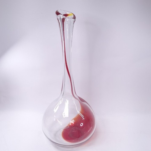 Large glass vase clear - glass, red