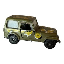 Vintage Retro Metal & Plastic Khaki Green Camouflage Truck Van Model Toy