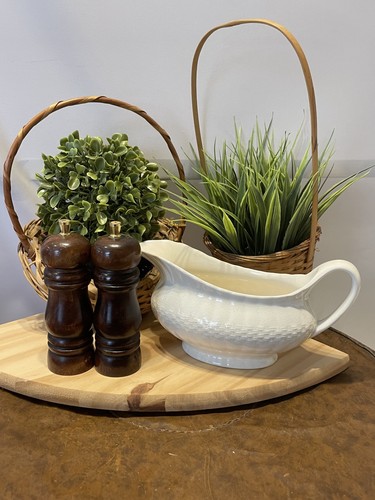Vintage wood salt - wood,