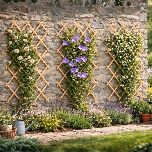 3pc 6ft wooden garden - garden, trellis