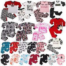 Kids Girls Pyjamas Children PJs 2 Piece Cotton Set Loungewear For Girls & Boys