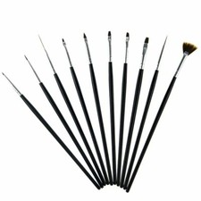 Pro 10x Nail Art UV Gel Liner Dotting Painting Drawing Brushes Acrylic Brush Set