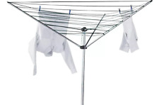 Home 30m 3 Arm Outdoor Washing Line | Heavy Duty Rotary Clothes Dryer for Garden