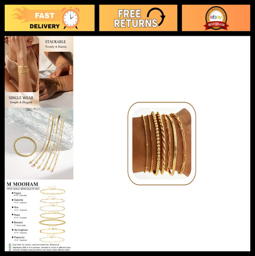 7pcs gold bracelets set - 7pcs,