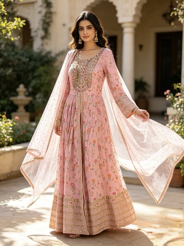 Pink floral embroidered - pink,
