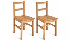 2x (Pair of) Solid Wood Dining
