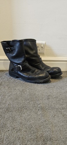 Mid calf engineer biker boots - calf,
