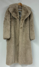 BNWT JOHN LEWIS LADIES COCOON FAUX FUR COAT LONG NATURAL COLOUR SIZE 8 RRP £179